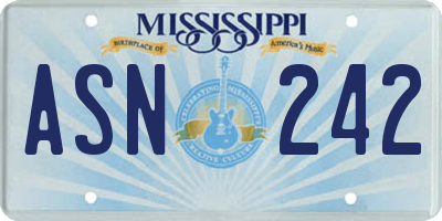 MS license plate ASN242