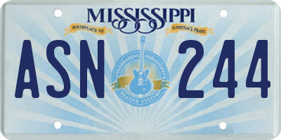 MS license plate ASN244