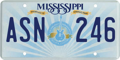 MS license plate ASN246