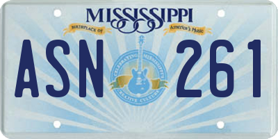 MS license plate ASN261