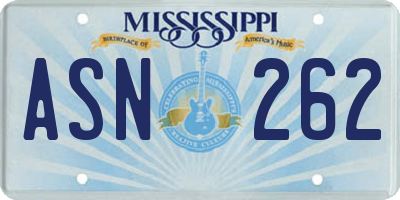 MS license plate ASN262