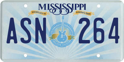 MS license plate ASN264