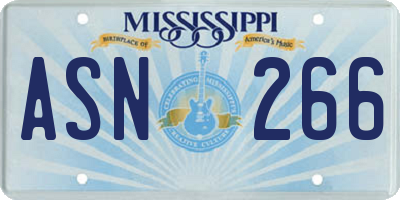 MS license plate ASN266