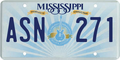 MS license plate ASN271