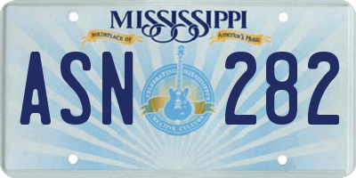 MS license plate ASN282