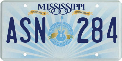 MS license plate ASN284