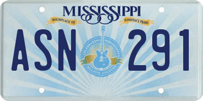 MS license plate ASN291