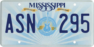 MS license plate ASN295