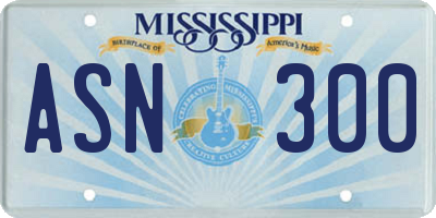 MS license plate ASN300