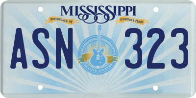 MS license plate ASN323
