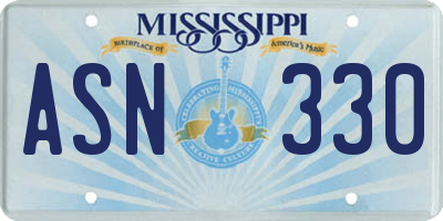 MS license plate ASN330
