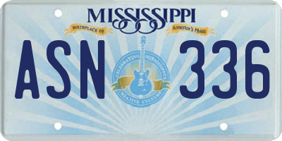 MS license plate ASN336