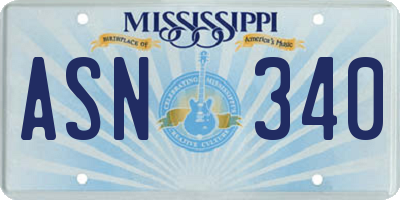 MS license plate ASN340