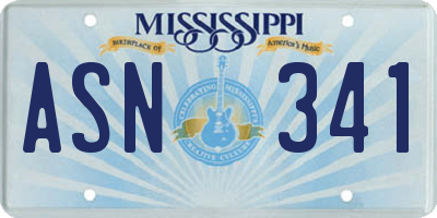 MS license plate ASN341