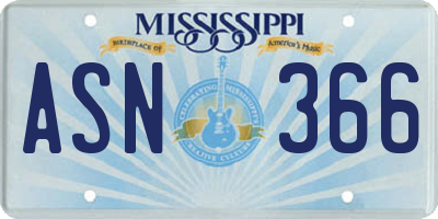 MS license plate ASN366