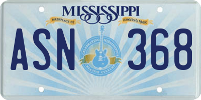 MS license plate ASN368