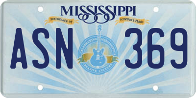 MS license plate ASN369