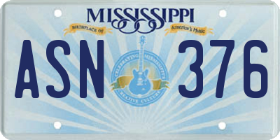 MS license plate ASN376