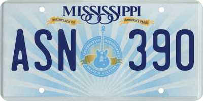 MS license plate ASN390