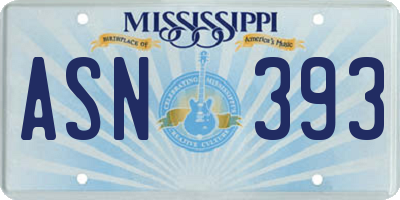 MS license plate ASN393