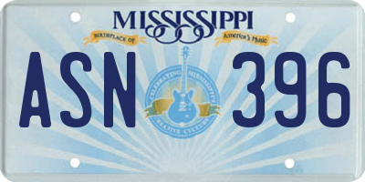 MS license plate ASN396