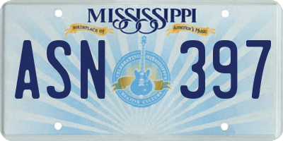 MS license plate ASN397