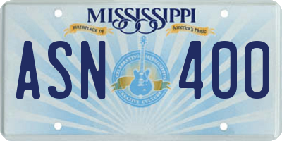 MS license plate ASN400