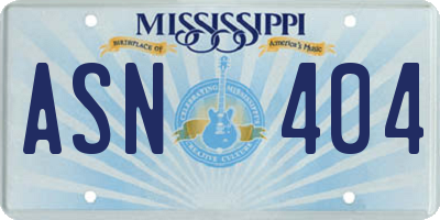 MS license plate ASN404