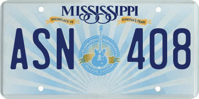 MS license plate ASN408