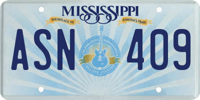 MS license plate ASN409