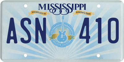 MS license plate ASN410