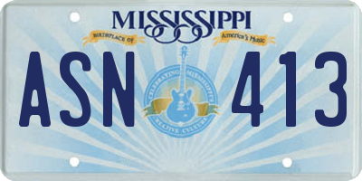 MS license plate ASN413