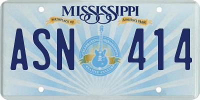 MS license plate ASN414