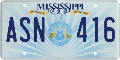MS license plate ASN416
