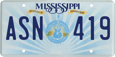 MS license plate ASN419