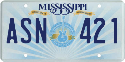 MS license plate ASN421