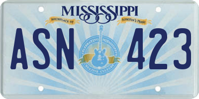 MS license plate ASN423