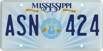 MS license plate ASN424