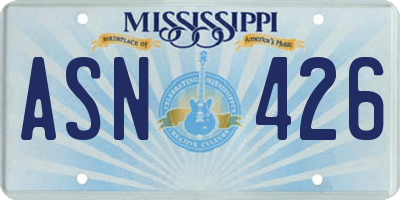 MS license plate ASN426