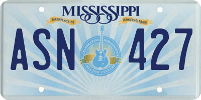 MS license plate ASN427