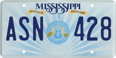 MS license plate ASN428
