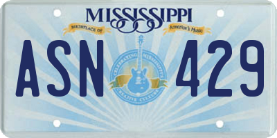 MS license plate ASN429