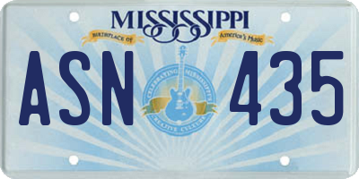 MS license plate ASN435