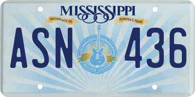 MS license plate ASN436