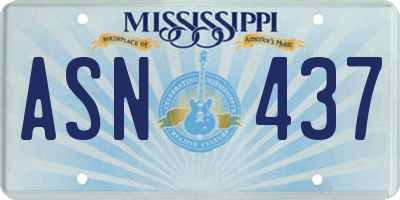 MS license plate ASN437