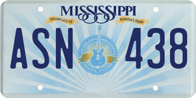 MS license plate ASN438