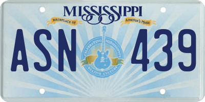 MS license plate ASN439