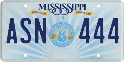 MS license plate ASN444