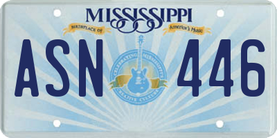 MS license plate ASN446