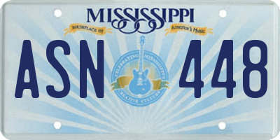 MS license plate ASN448